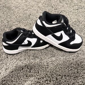 Nike Dunks Kids Black and White Low Top Sneakers